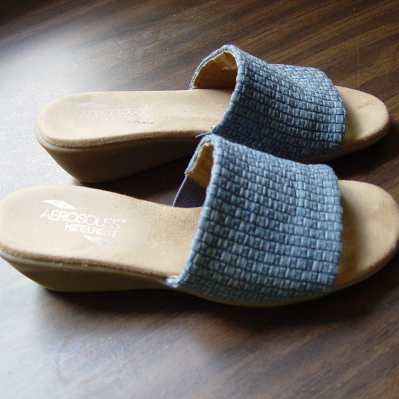 Aerosoles Denim Slider Heelrest Sandals - Picture 2 of 4